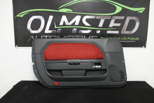 Load image into Gallery viewer, 13 14 Dodge Challenger Driver Front Door Panel Leather Suede Red 1XF771RRAB SRT