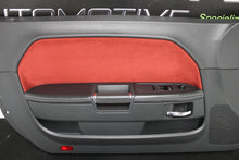Load image into Gallery viewer, 13 14 Dodge Challenger Driver Front Door Panel Leather Suede Red 1XF771RRAB SRT