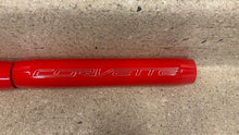 Load image into Gallery viewer, 14 19 Corvette C7 Rear Trunk Billet Shock Covers Red Pair Z06 Coupe Logo