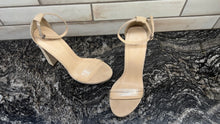Load image into Gallery viewer, Wild Diva Lounge Strappy High Heels Woman's Size 6.5 Tan Suede Ankle Strap
