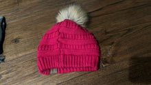 Load image into Gallery viewer, CC Beanie Warm Chunky Soft Cable Knit Stretch Pom Pom Ball Pink Green Gloves