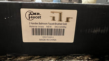 Load image into Gallery viewer, Mr. Faucet 3 Holes 2 Handle Bathroom Sink Faucet Brushed Gold Brass New in Box