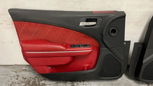 Load image into Gallery viewer, 12 14 Dodge Charger SRT Red Suede Door Panels Front Rear Set Driver Passenger
