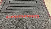 Load image into Gallery viewer, 11 14 Chevrolet Camaro SS Front Rear Left Right Floor Mats GM Black Red Cloth