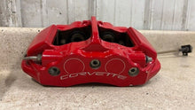 Load image into Gallery viewer, 06 13 Corvette C6 Z06 Rear Brake Calipers 4 Piston Set Red Brakes 18K Miles Hose