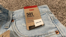 Load image into Gallery viewer, NWT Women's Levi's 501 Denim Cut Off Shorts Size 27 Light Distressed High Rise