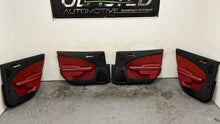 Load image into Gallery viewer, 12 14 Dodge Charger SRT Red Suede Door Panels Front Rear Set Driver Passenger