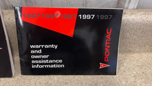 Load image into Gallery viewer, 1997 Pontiac Trans AM Firebird Owners Manual Booklet Guide Information Case