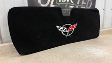 Load image into Gallery viewer, 1997 2004 Chevrolet Corvette C5 Rear Trunk Carpet Liner Black Logo Flag Trim