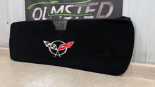 Load image into Gallery viewer, 1997 2004 Chevrolet Corvette C5 Rear Trunk Carpet Liner Black Logo Flag Trim
