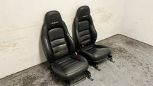 Load image into Gallery viewer, 06 11 Corvette Z06 Leather Black Front Driver Passenger Seats Heated Pair Coupe