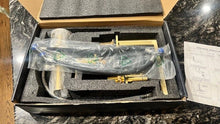 Load image into Gallery viewer, Mr. Faucet 3 Holes 2 Handle Bathroom Sink Faucet Brushed Gold Brass New in Box