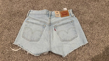 Load image into Gallery viewer, NWT Women's Levi's 501 Denim Cut Off Shorts Size 27 Light Distressed High Rise
