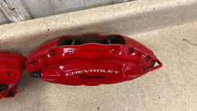 Load image into Gallery viewer, 10 15 Camaro SS Rear Driver Passenger Brembo Brake Calipers Pair OEM 53K Red