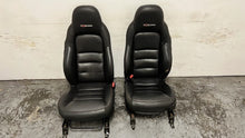 Load image into Gallery viewer, 06 11 Corvette Z06 Leather Black Front Driver Passenger Seats Heated Pair Coupe
