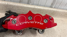 Load image into Gallery viewer, 06 13 Corvette C6 Z06 Rear Brake Calipers 4 Piston Set Red Brakes 18K Miles Hose