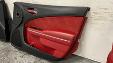 Load image into Gallery viewer, 12 14 Dodge Charger SRT Red Suede Door Panels Front Rear Set Driver Passenger