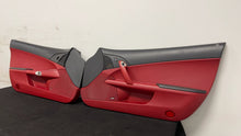 Load image into Gallery viewer, 05 13 Corvette C6 Driver Passenger Interior Door Trim Panels Black Red Pair OEM