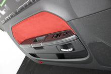 Load image into Gallery viewer, 13 14 Dodge Challenger Driver Front Door Panel Leather Suede Red 1XF771RRAB SRT