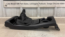 Load image into Gallery viewer, 98 02 Firebird Camaro Factory Center Console Top Shifter Trim Manual Black Boot