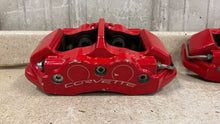 Load image into Gallery viewer, 06 13 Corvette C6 Z06 Rear Brake Calipers 4 Piston Set Red Brakes 18K Miles Hose