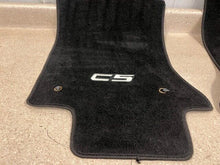 Load image into Gallery viewer, 1997 2004 C5 Corvette Floor Mats Black Cloth Aftermarket Driver Passenger Set