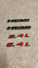 Load image into Gallery viewer, 12 14 Dodge Challenger Charger HEMI 6.4L Fender Emblems Red Black OEM Mopar