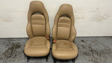 Load image into Gallery viewer, 97 04 Chevrolet Corvette C5 Seats Tan Leather Driver Passenger GM Power
