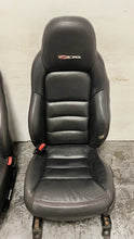 Load image into Gallery viewer, 06 11 Corvette Z06 Leather Black Front Driver Passenger Seats Heated Pair Coupe
