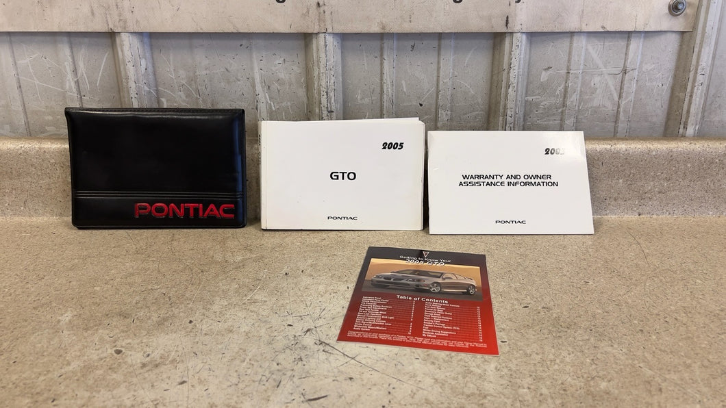 2005 Pontiac GTO Owners Manual Booklet Guide Information Case Warranty
