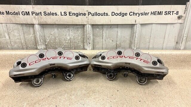 05 13 Chevrolet Corvette C6 Z06 Front Brake Calipers 6 Piston Set Brakes OEM 33K