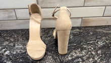 Load image into Gallery viewer, Wild Diva Lounge Strappy High Heels Woman's Size 6.5 Tan Suede Ankle Strap
