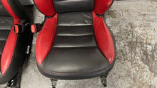 Load image into Gallery viewer, 06 12 Corvette Z06 Leather Black Red Front Driver Passenger Seats Heated Pair
