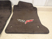 Load image into Gallery viewer, 05 07 Corvette C6 Floor Mats Front Driver Passenger RH LH Logo Pair 19172504
