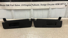 Load image into Gallery viewer, 10 15 Camaro SS Driver Passenger Side Sun Visors Left Right Visor Black Pair 45K
