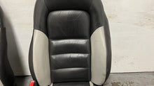 Load image into Gallery viewer, 06 12 Corvette Z06 Leather Black Gray Front Driver Passenger Seats Heated Pair
