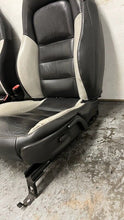 Load image into Gallery viewer, 06 12 Corvette Z06 Leather Black Gray Front Driver Passenger Seats Heated Pair
