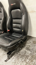 Load image into Gallery viewer, 06 11 Corvette Z06 Leather Black Front Driver Passenger Seats Heated Pair Coupe
