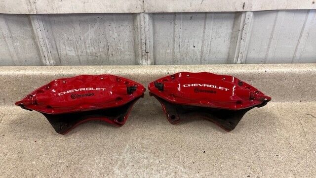 10 15 Camaro SS Rear Driver Passenger Brembo Brake Calipers Pair OEM 53K Red