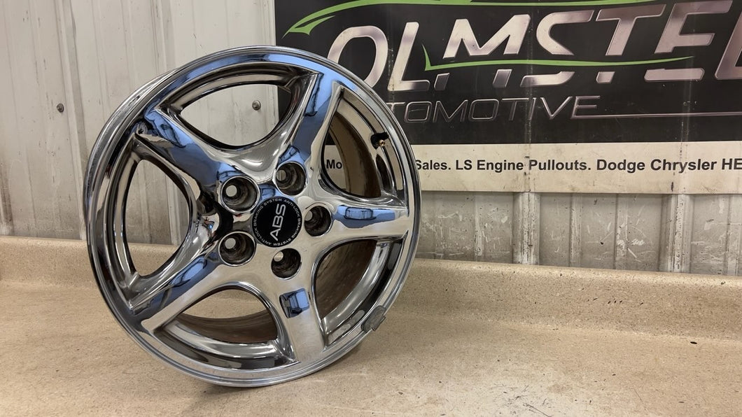 93 02 Pontiac Firebird Trans AM GM 16'' Wheel Rim 16X8 OEM 9592444 Chrome