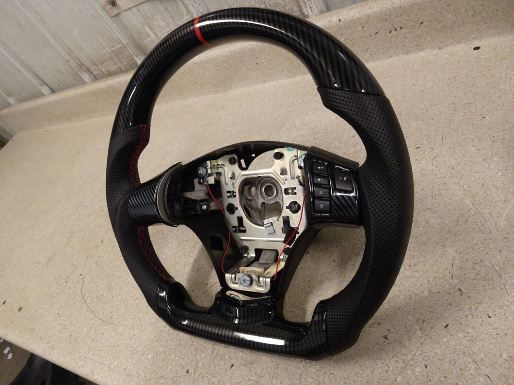 06 13 Chevrolet Corvette C6 Carbon Fiber Racing Steering Wheel Black Leather NEW