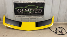 Load image into Gallery viewer, 10 13 Camaro SS SLP Rear Trunk Spoiler OEM GM Yellow  Decklid High Rise 22814776
