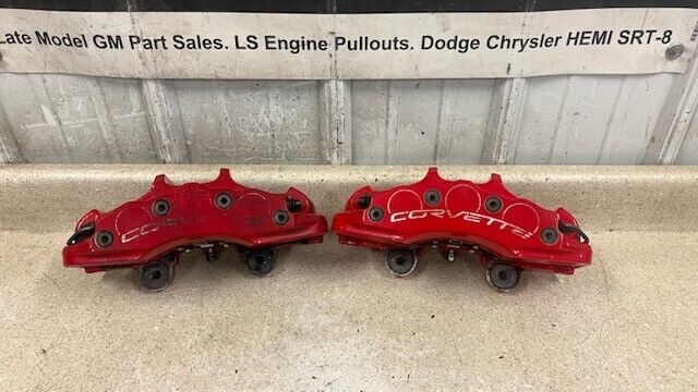 05 13 Chevrolet Corvette C6 Z06 Front Brake Calipers 6 Piston Set Brakes OEM