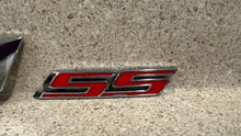 Load image into Gallery viewer, 2014 2015 Chevrolet Camaro SS Rear Bumper Emblems Black Red Bow Tie GM 22831292
