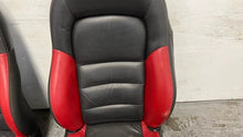 Load image into Gallery viewer, 06 12 Corvette Z06 Leather Black Red Front Driver Passenger Seats Heated Pair
