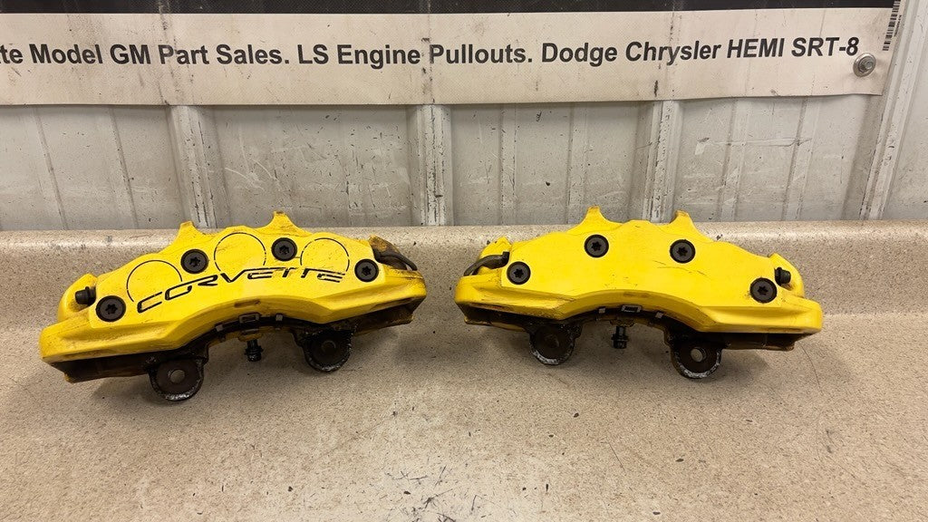 05 13 Chevrolet Corvette C6 Z06 Front Brake Calipers 6 Piston Set Brakes OEM