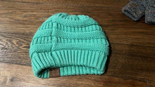 Load image into Gallery viewer, CC Beanie Warm Chunky Soft Cable Knit Stretch Pom Pom Ball Pink Green Gloves

