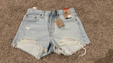 Load image into Gallery viewer, NWT Women's Levi's 501 Denim Cut Off Shorts Size 27 Light Distressed High Rise
