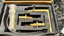 Load image into Gallery viewer, Mr. Faucet 3 Holes 2 Handle Bathroom Sink Faucet Brushed Gold Brass New in Box
