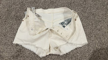 Load image into Gallery viewer, New Women's Levi's 501 Cut Off Shorts Size 28 Off White Distressed High Rise
